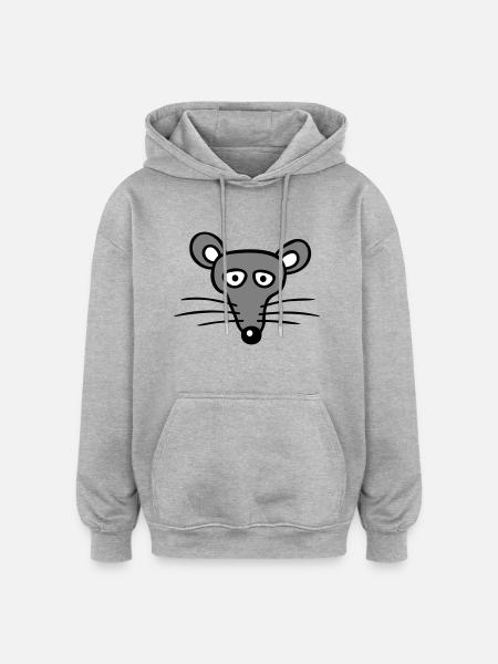 Mus Mus Sød Lille Rotte Gnaver Venlig - Oversize unisex hoodie - grå meleret