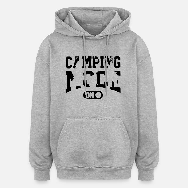 mode camping - Sweat à capuche oversize unisexe - gris chiné