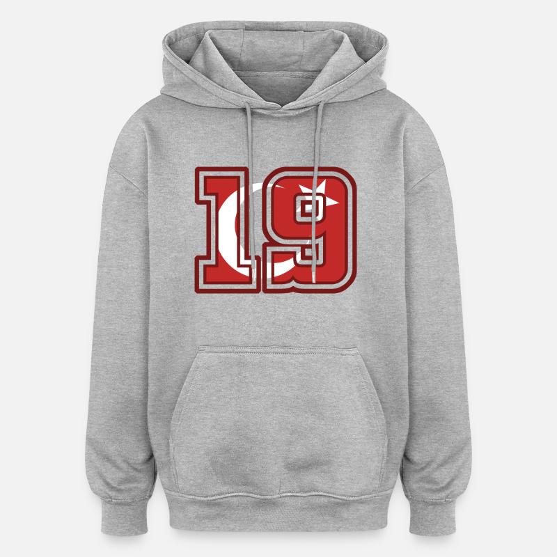 Çorum - Sweat à capuche oversize unisexe - gris chiné