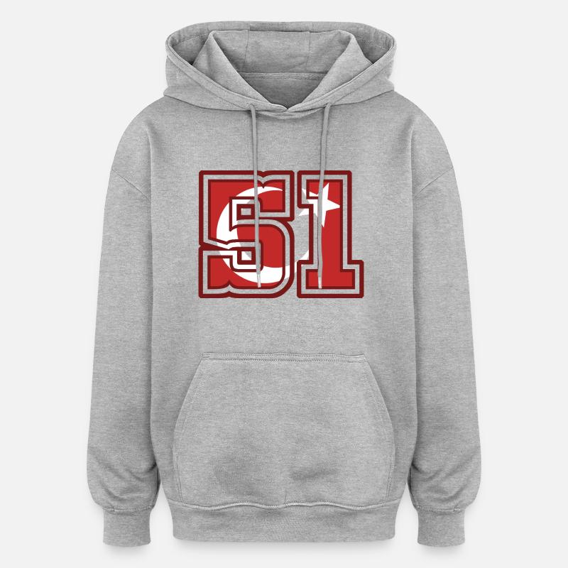 Niğde - Sweat à capuche oversize unisexe - gris chiné