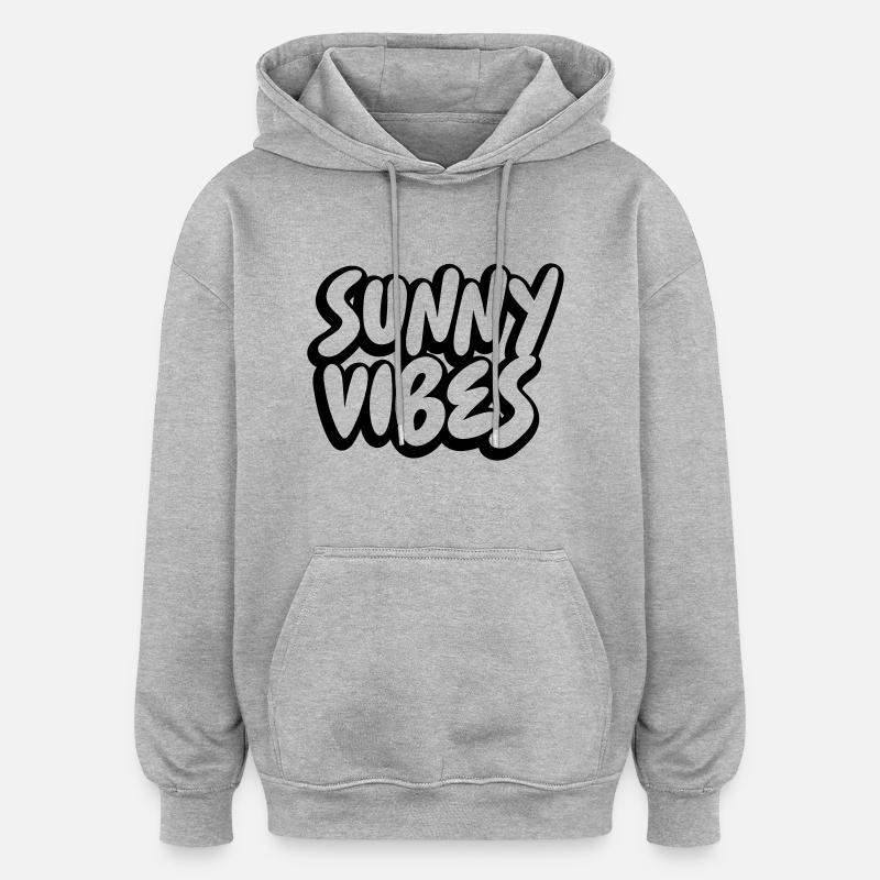 AMBIANCE ENSOLEILLÉE - Sweat à capuche oversize unisexe - gris chiné