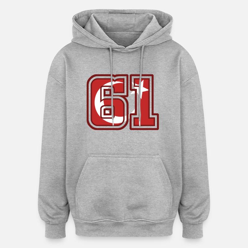 Trabson - Sweat à capuche oversize unisexe - gris chiné