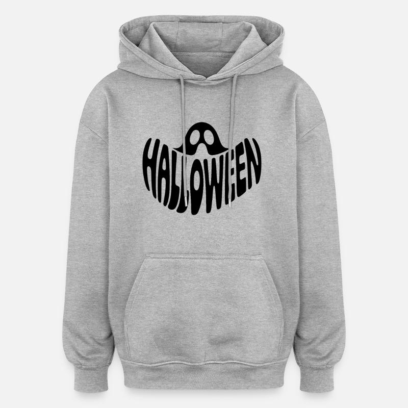 Ghost - Logo d’Halloween cool - Sweat à capuche oversize unisexe - gris chiné
