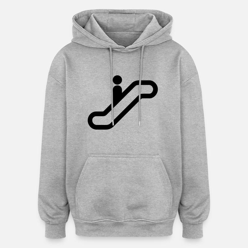 Escalator - Sweat à capuche oversize unisexe - gris chiné