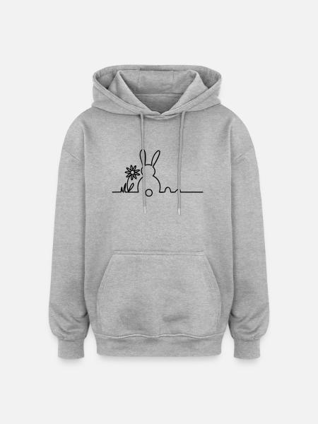 Osterhasi - Oversized Unisex Hoodie - Grau meliert