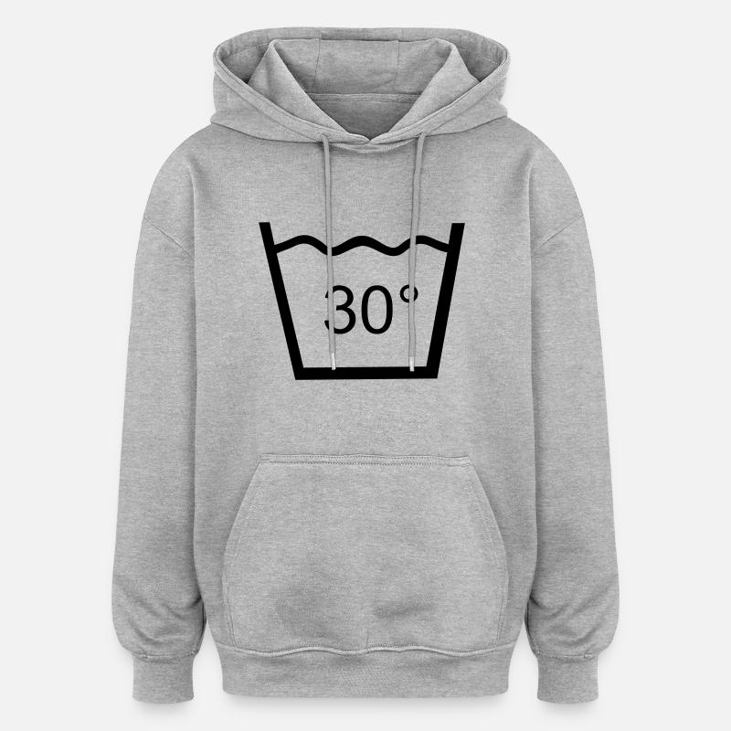 Waschen - Oversized Unisex Hoodie - Grau meliert