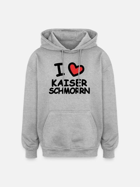 I Love Kaiserschmorrn - Oversized Unisex Hoodie - heather grey