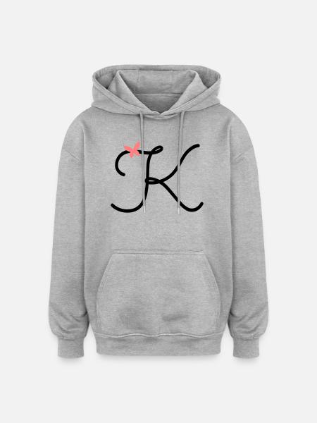 Buchstabe K Schmetterlingsbuchstabe - Oversized Unisex Hoodie - Grau meliert