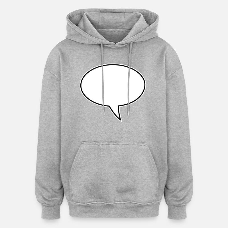 Speech bubble design right - Oversized Unisex Hoodie - heather grey