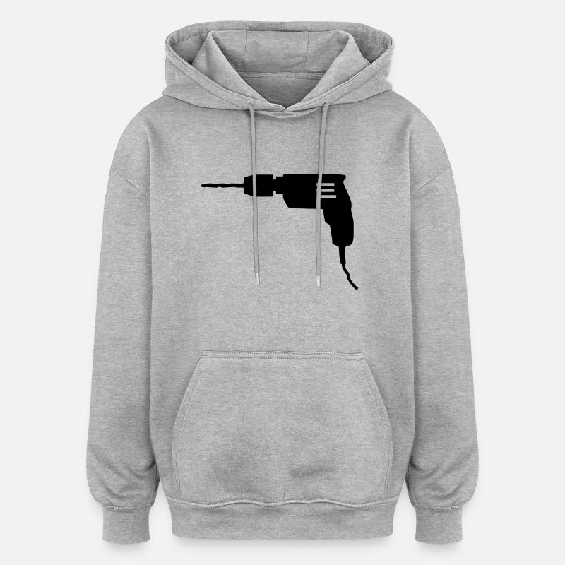 outils - Sweat à capuche oversize unisexe - gris chiné