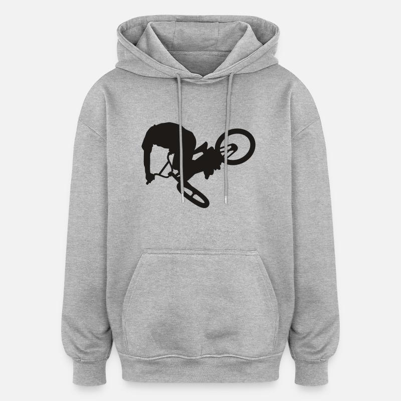 bmx - Sweat à capuche oversize unisexe - gris chiné