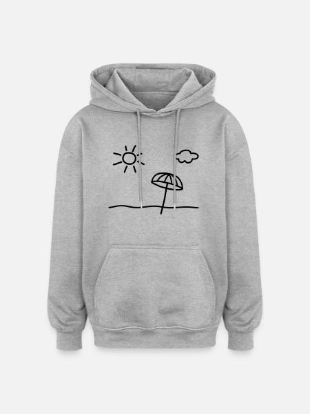 Sun beach clouds - Oversized Unisex Hoodie - heather grey