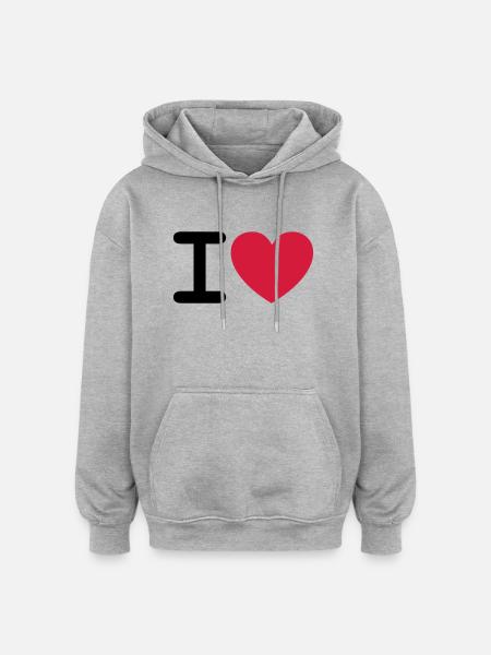 I *heart* - Oversized Unisex Hoodie - heather grey