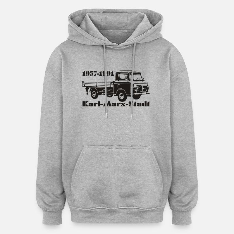 Barkas Pritsche - Oversized Unisex Hoodie - Grau meliert