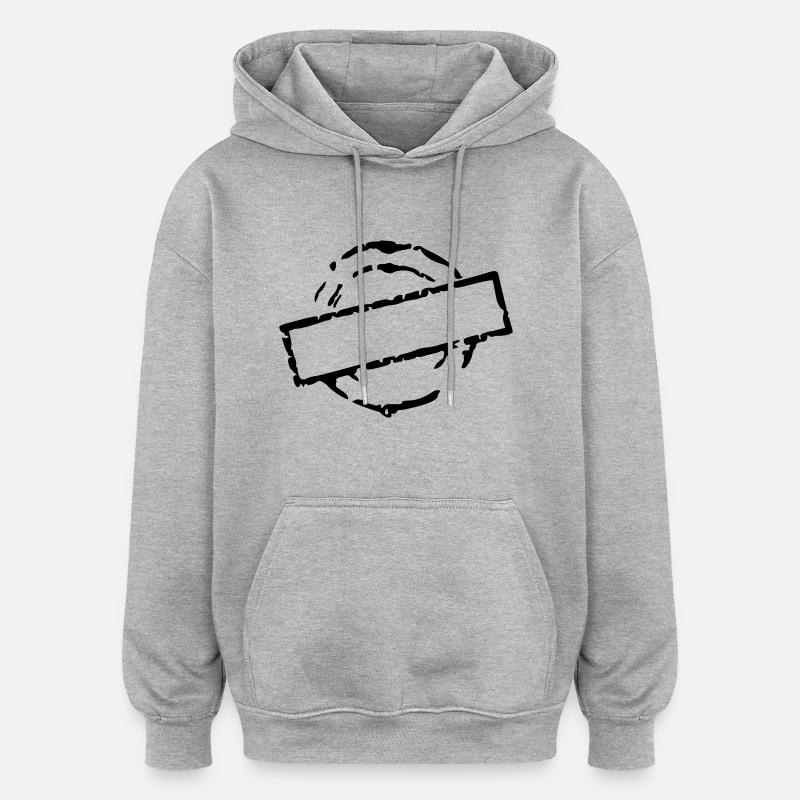 stemp_vec_1 en - Oversized Unisex Hoodie - heather grey