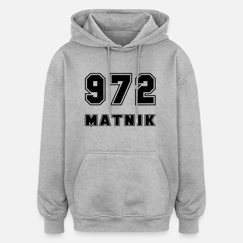 972-matnik - Sweat à capuche oversize unisexe - gris chiné
