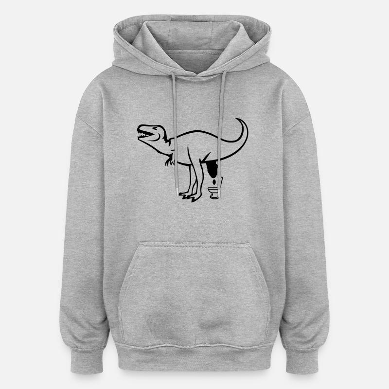 dino klo - Oversized Unisex Hoodie - Grau meliert