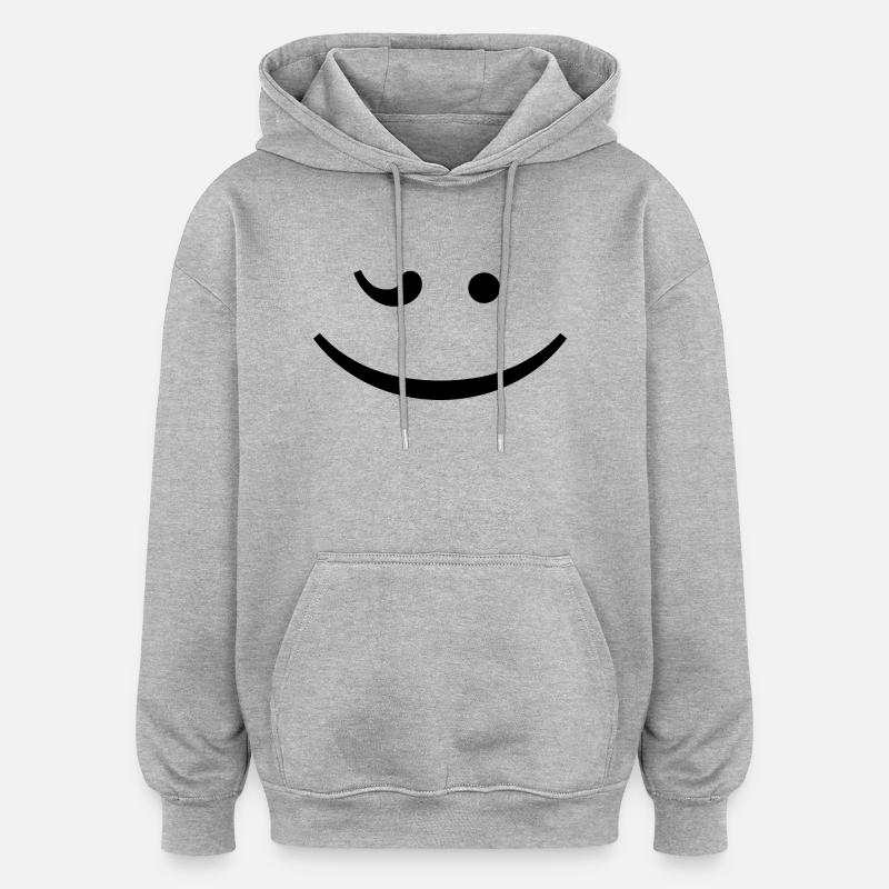 smile ;) smiley - Oversized Unisex Hoodie - Grau meliert