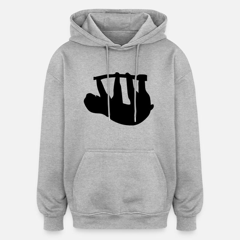 Faultier - Sweat à capuche oversize unisexe - gris chiné