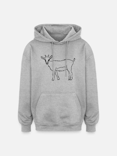 Ziege - Oversized Unisex Hoodie - Grau meliert