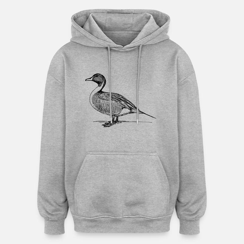 duck94 - Sweat à capuche oversize unisexe - gris chiné