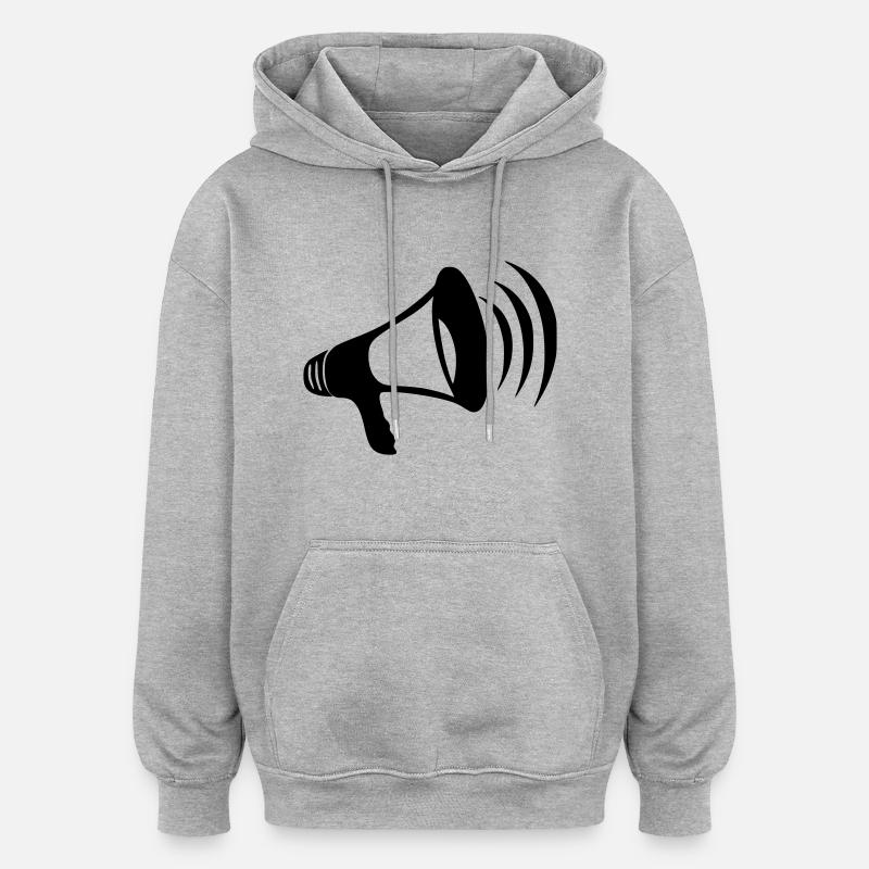 Megaphon - Oversized Unisex Hoodie - Grau meliert