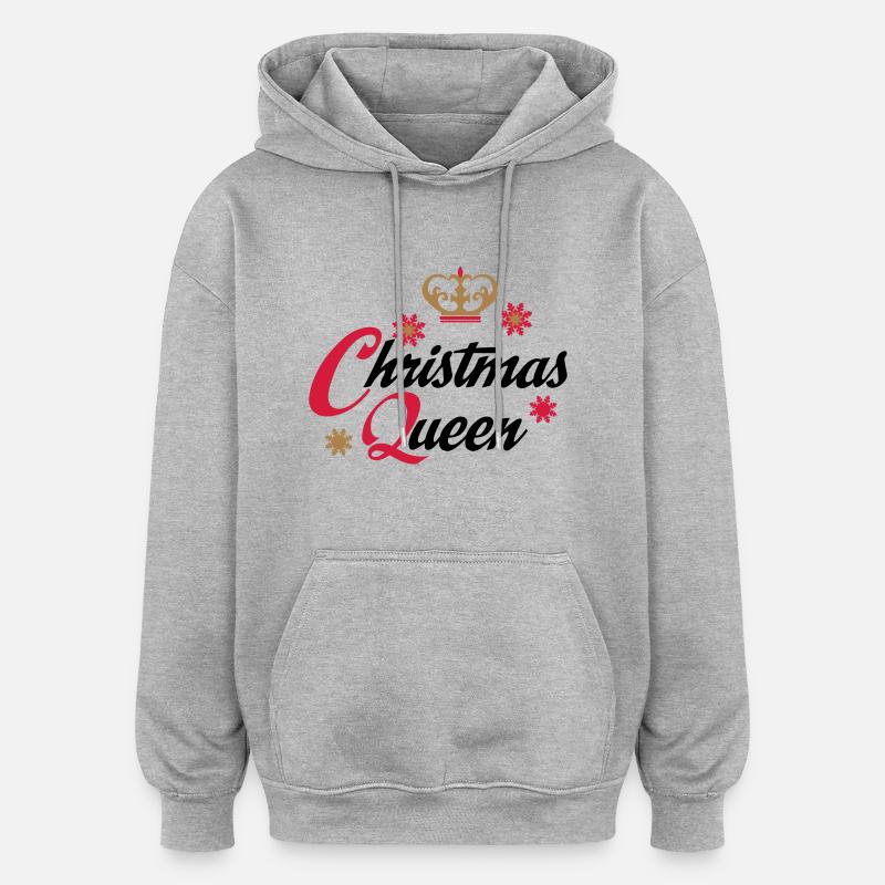 Noël - Sweat à capuche oversize unisexe - gris chiné