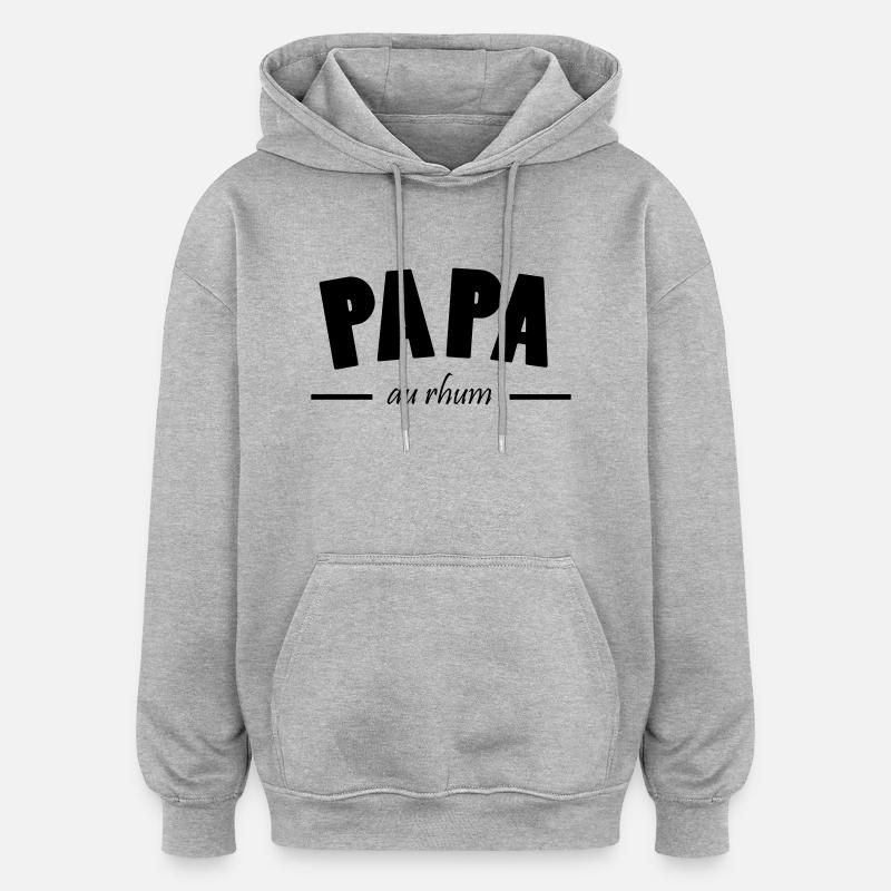 papa au rhum - Sweat à capuche oversize unisexe - gris chiné