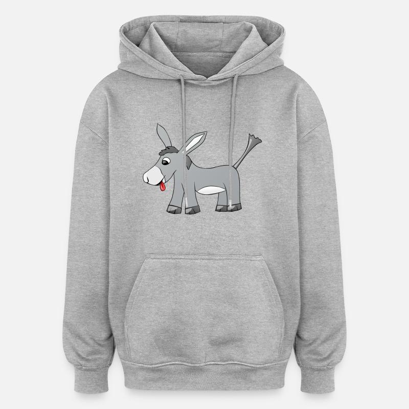 baudet - Sweat à capuche oversize unisexe - gris chiné
