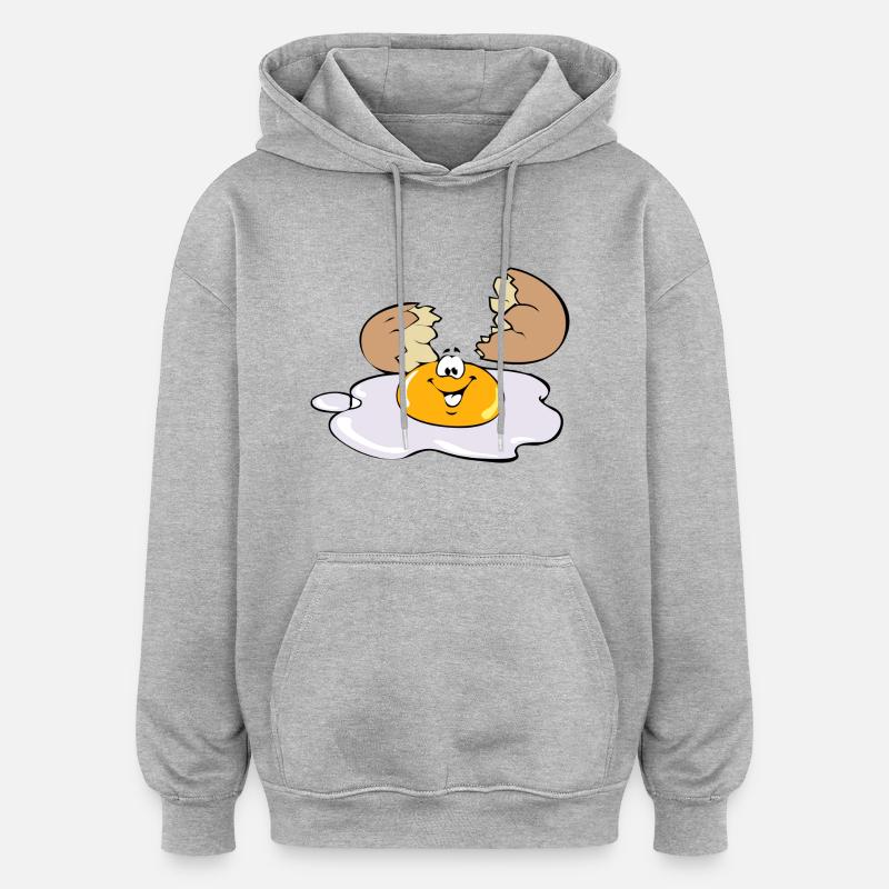 Fried Egg Egg - Oversized Unisex Hoodie - heather grey