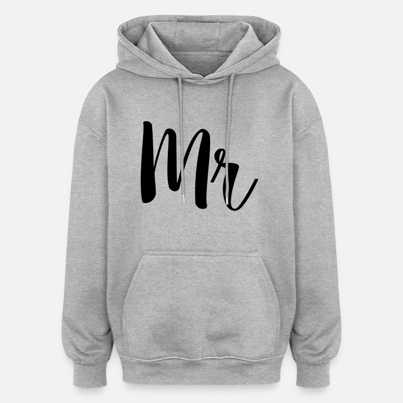 m simple - Sweat à capuche oversize unisexe - gris chiné