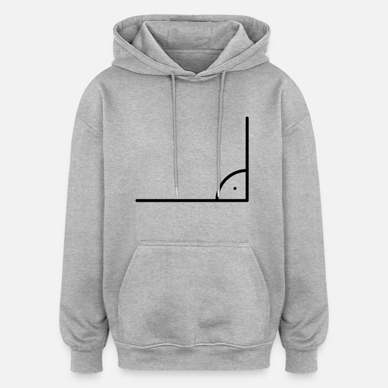 Icône de mathématiques - angle droit - Sweat à capuche oversize unisexe - gris chiné