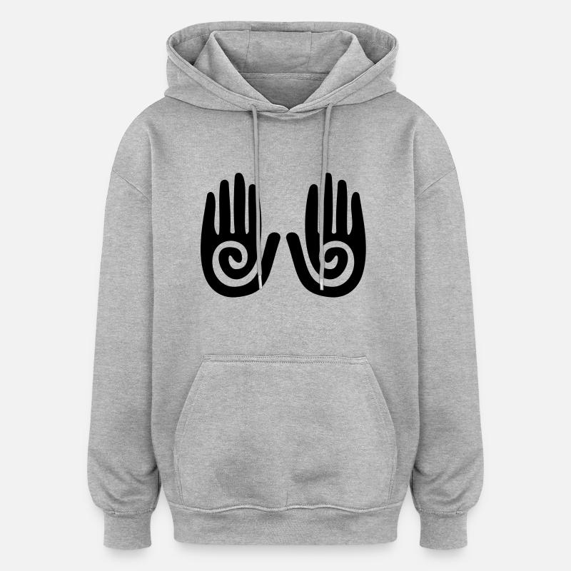 Énergie - Mains - Sweat à capuche oversize unisexe - gris chiné