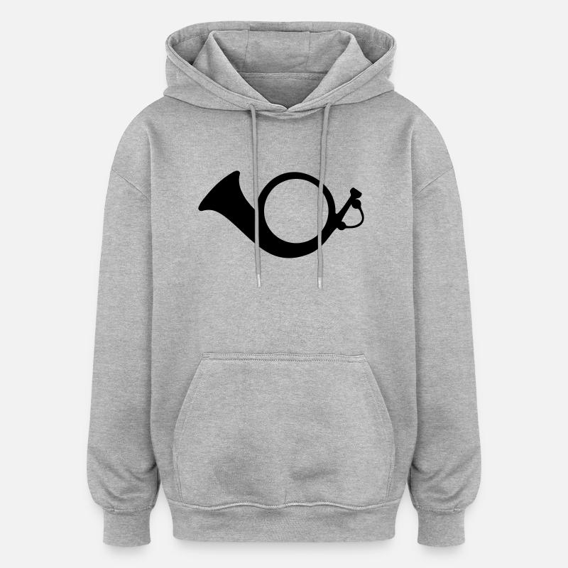 Post Horn - Oversized Unisex Hoodie - Grau meliert