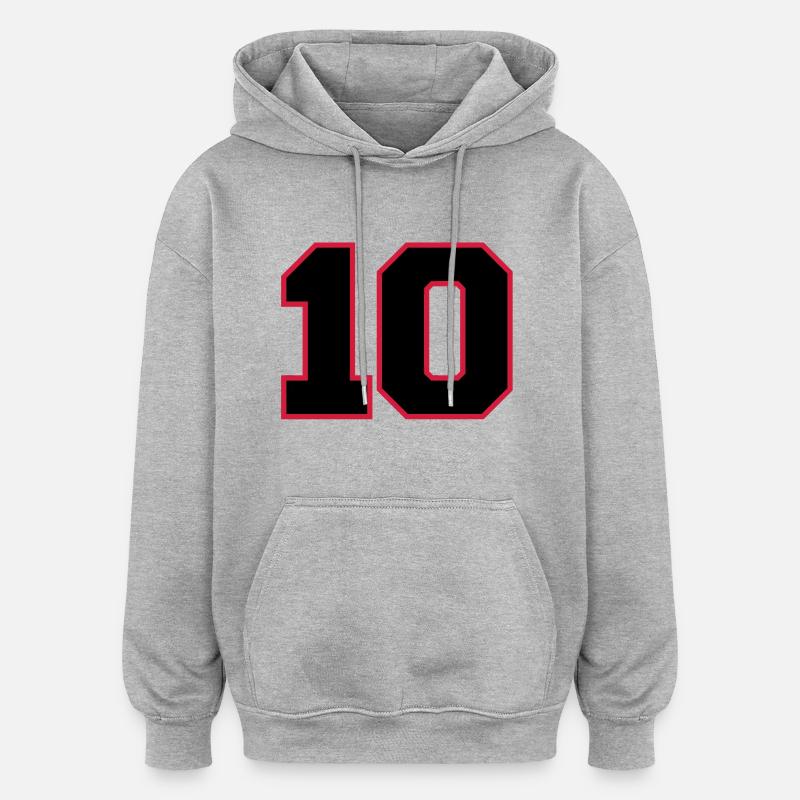 2cnumber10 - Sweat à capuche oversize unisexe - gris chiné