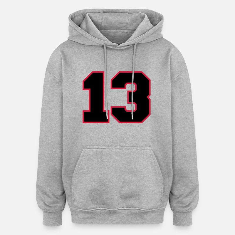 number13 - Sweat à capuche oversize unisexe - gris chiné