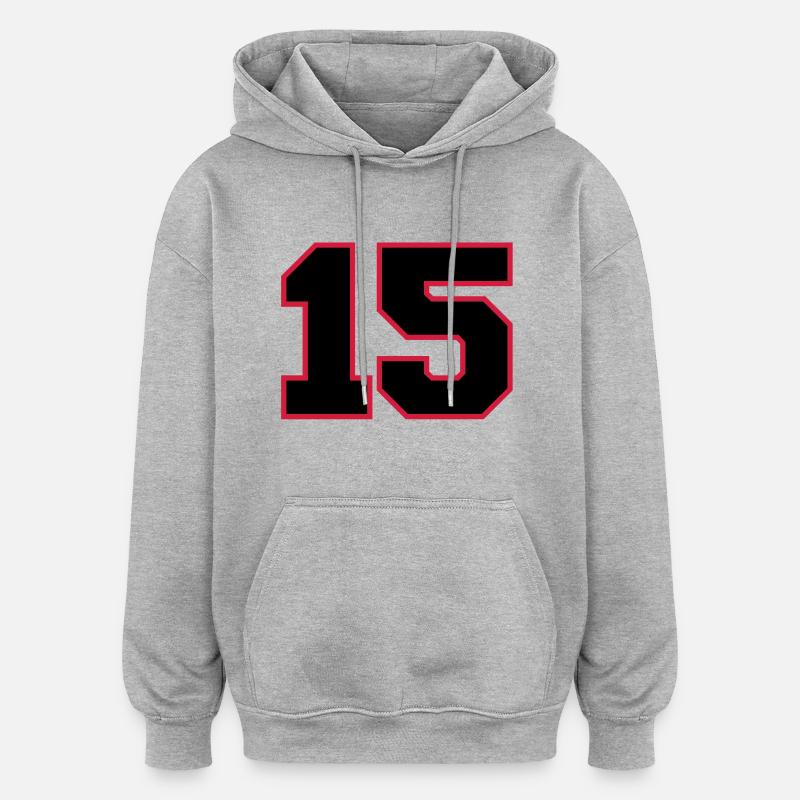 Number15 - Sweat à capuche oversize unisexe - gris chiné
