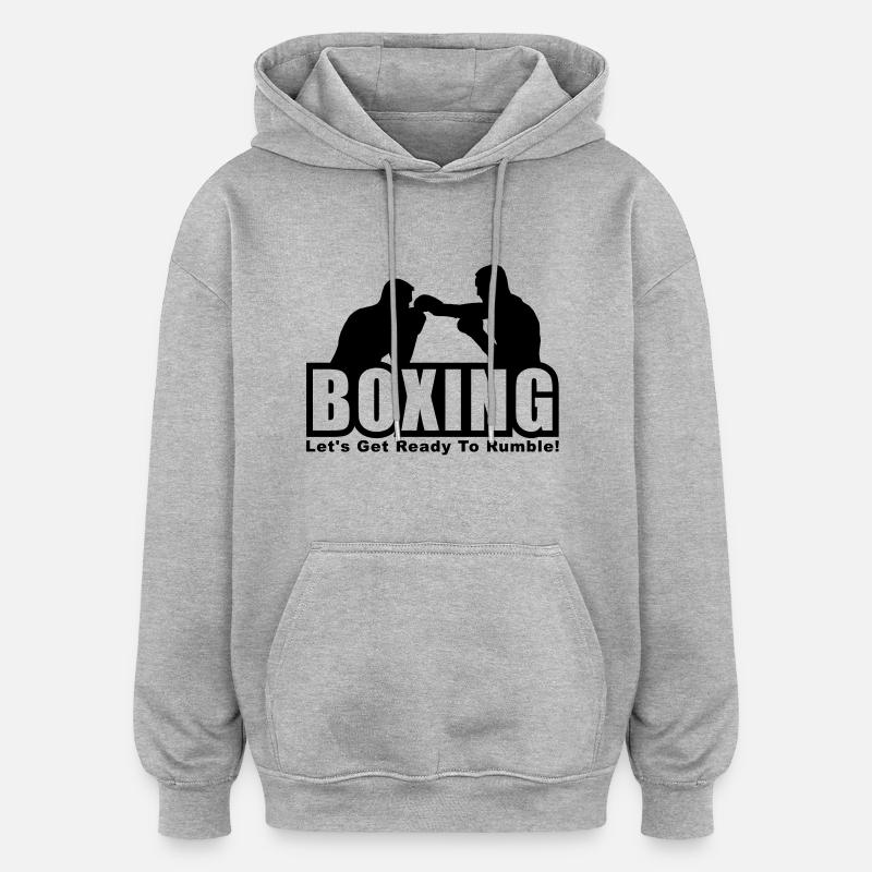 boxe thailandaise - Sweat à capuche oversize unisexe - gris chiné
