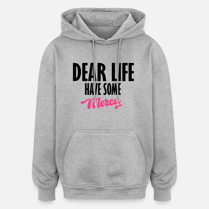 chère vie - Sweat à capuche oversize unisexe - gris chiné