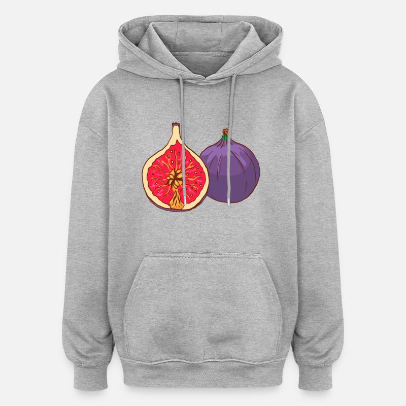 De vraies figues - Sweat à capuche oversize unisexe - gris chiné
