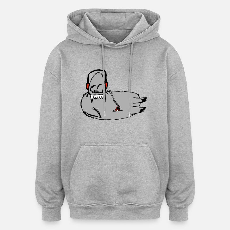 morse - Sweat à capuche oversize unisexe - gris chiné