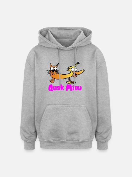 Quack meow - Oversized Unisex Hoodie - heather grey