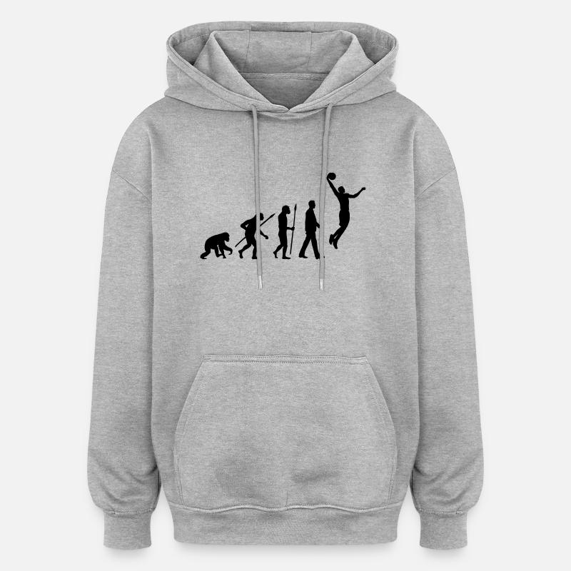 evolution_basketball_102012_a_1c - Oversized Unisex Hoodie - heather grey