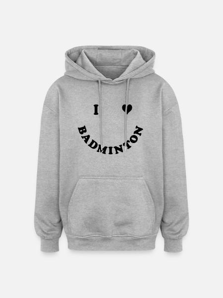 badminton - Oversized Unisex Hoodie - heather grey