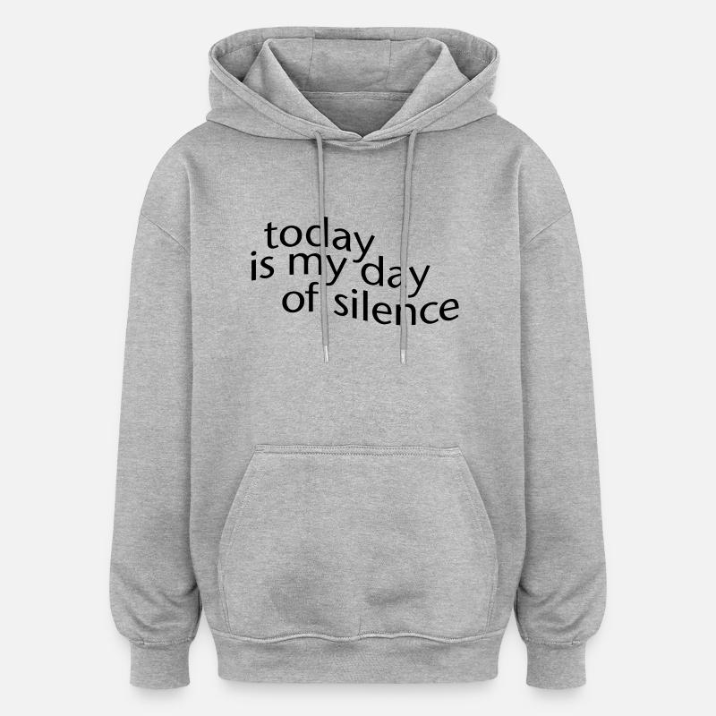 jour de silence - Sweat à capuche oversize unisexe - gris chiné