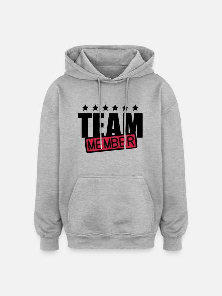 team_member_f2 - Oversized Unisex Hoodie - Grau meliert