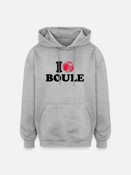 I love Boule - Oversized Unisex Hoodie - heather grey