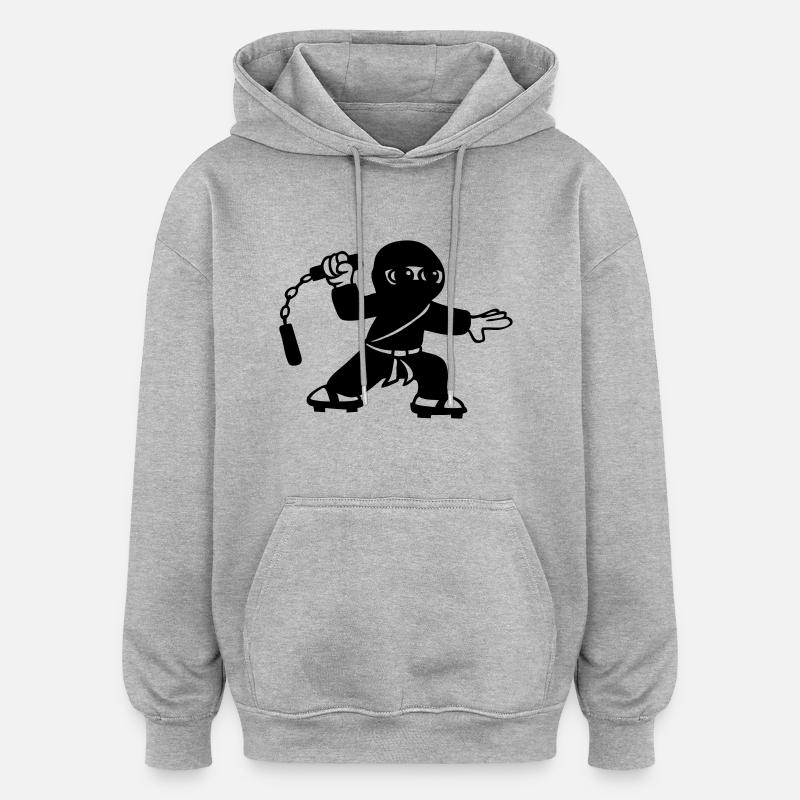 nunchaku - Sweat à capuche oversize unisexe - gris chiné