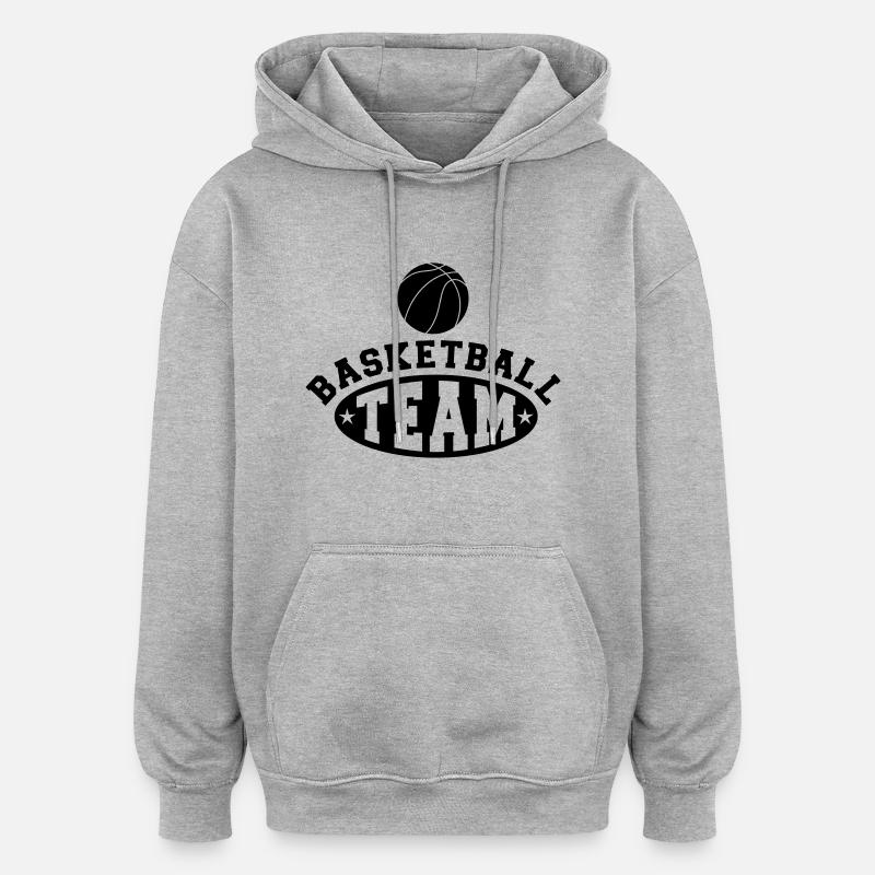 Basketball Team - Sweat à capuche oversize unisexe - gris chiné