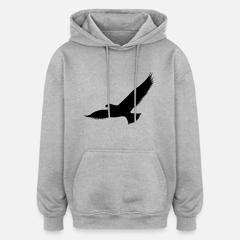 adler1 - Oversized Unisex Hoodie - Grau meliert